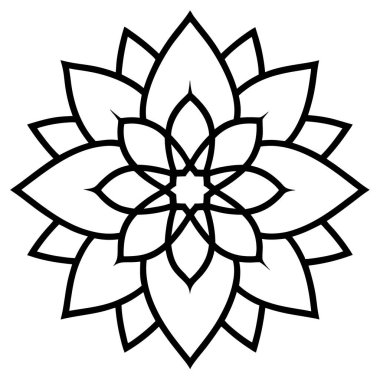 Dekoratif mandala taslak biçimi, Mandala desenli el çizimi