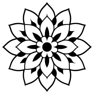 Dekoratif mandala taslak biçimi, Mandala desenli el çizimi