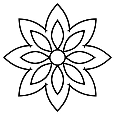 Dekoratif mandala taslak biçimi, Mandala desenli el çizimi