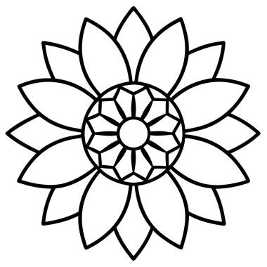 Dekoratif mandala taslak biçimi, Mandala desenli el çizimi