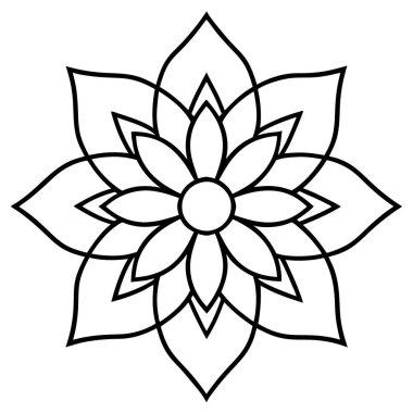 Dekoratif mandala taslak biçimi, Mandala desenli el çizimi