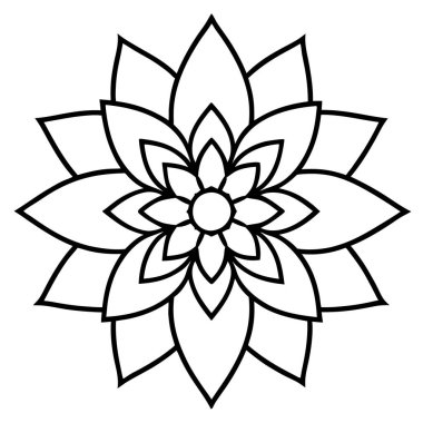 Dekoratif mandala taslak biçimi, Mandala desenli el çizimi