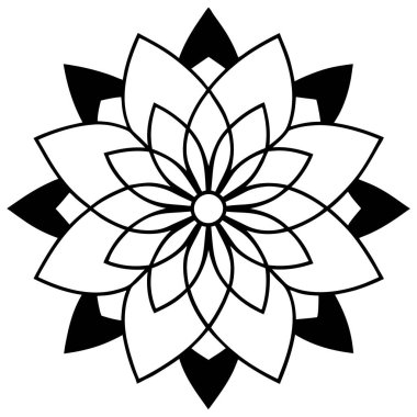 Çiçeksel dekoratif mandala taslak biçimi, mandala deseni