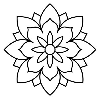 Çiçeksel dekoratif mandala taslak biçimi, mandala deseni