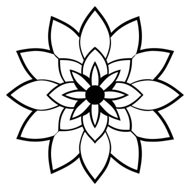 Çiçeksel dekoratif mandala taslak biçimi, mandala deseni