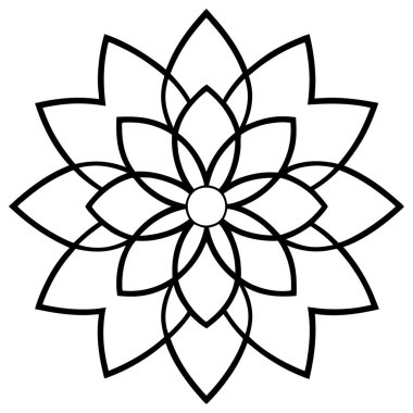 Çiçeksel dekoratif mandala taslak biçimi, mandala deseni