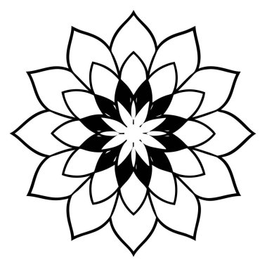 Çiçeksel dekoratif mandala taslak biçimi, mandala deseni