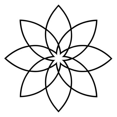 Çiçeksel dekoratif mandala taslak biçimi, mandala deseni