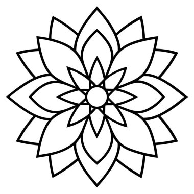 Çiçeksel dekoratif mandala taslak biçimi, mandala deseni