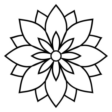 Çiçeksel dekoratif mandala taslak biçimi, mandala deseni