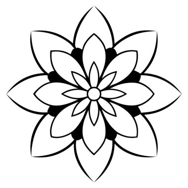 Çiçeksel dekoratif mandala taslak biçimi, mandala deseni