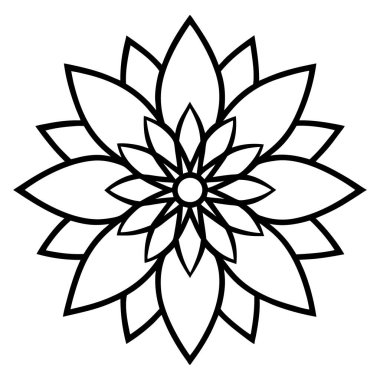 Çiçeksel dekoratif mandala taslak biçimi, mandala deseni