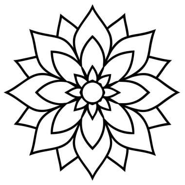 Çiçeksel dekoratif mandala taslak biçimi, mandala deseni