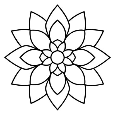 Çiçeksel dekoratif mandala taslak biçimi, mandala deseni
