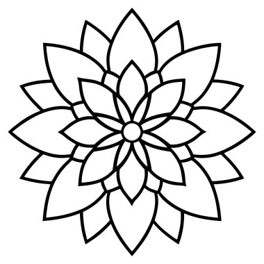 Çiçeksel dekoratif mandala taslak biçimi, mandala deseni