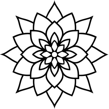 Çiçeksel dekoratif mandala taslak biçimi, mandala deseni