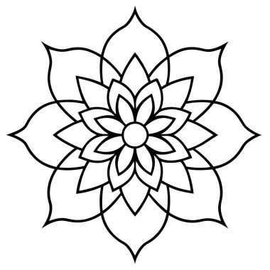 Çiçeksel dekoratif mandala taslak biçimi, mandala deseni