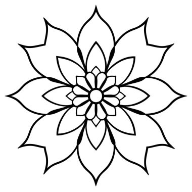 Çiçeksel dekoratif mandala taslak biçimi, mandala deseni