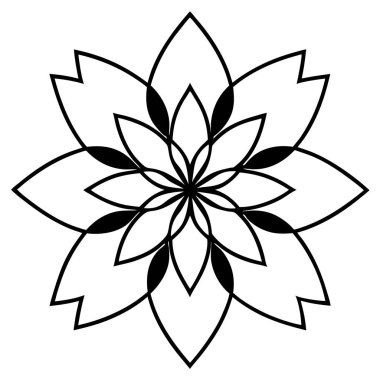 Çiçeksel dekoratif mandala taslak biçimi, mandala deseni
