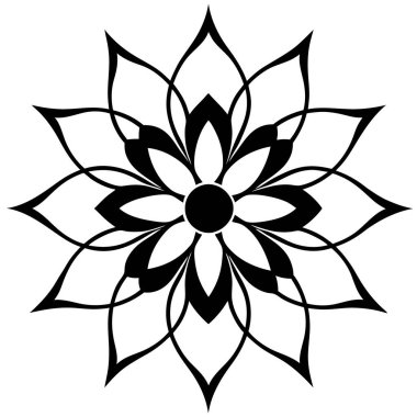 Çiçeksel dekoratif mandala taslak biçimi, mandala deseni
