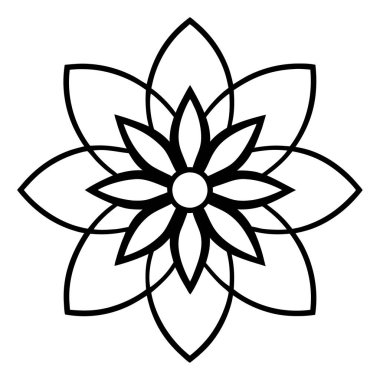 Çiçeksel dekoratif mandala taslak biçimi, mandala deseni