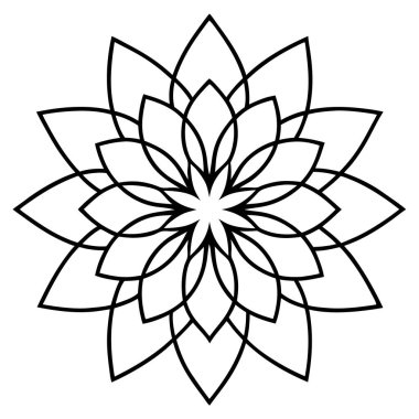 Çiçeksel dekoratif mandala taslak biçimi, mandala deseni