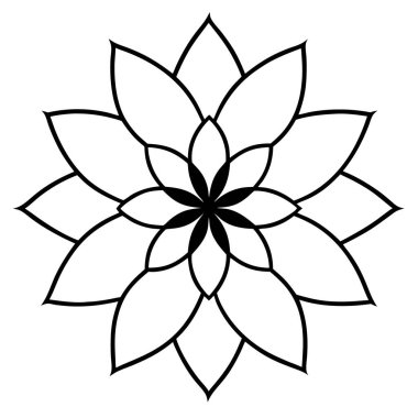 Çiçeksel dekoratif mandala taslak biçimi, mandala deseni
