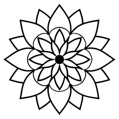 Çiçeksel dekoratif mandala taslak biçimi, mandala deseni