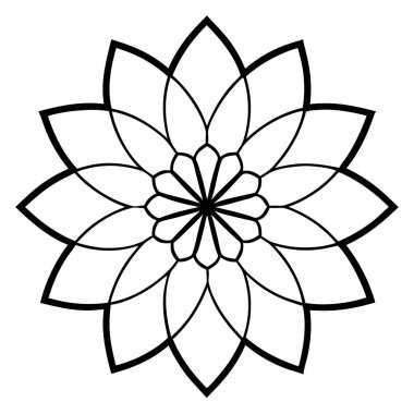Çiçeksel dekoratif mandala taslak biçimi, mandala deseni