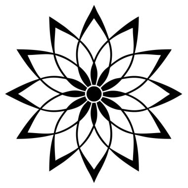 Çiçeksel dekoratif mandala taslak biçimi, mandala deseni
