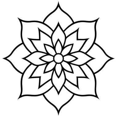 Çiçeksel dekoratif mandala taslak biçimi, mandala deseni
