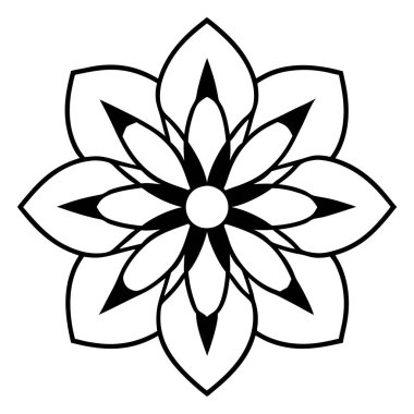 Çiçeksel dekoratif mandala taslak biçimi, mandala deseni