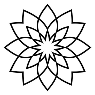 Çiçeksel dekoratif mandala taslak biçimi, mandala deseni
