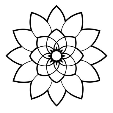 Çiçeksel dekoratif mandala taslak biçimi, mandala deseni