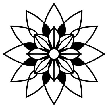 Çiçeksel dekoratif mandala taslak biçimi, mandala deseni