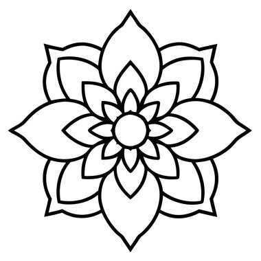 Çiçeksel dekoratif mandala taslak biçimi, mandala deseni