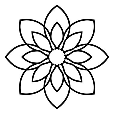 Çiçeksel dekoratif mandala taslak biçimi, mandala deseni