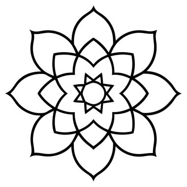 Çiçeksel dekoratif mandala taslak biçimi, mandala deseni