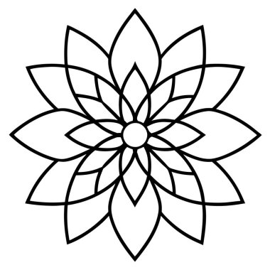 Çiçeksel dekoratif mandala taslak biçimi, mandala deseni