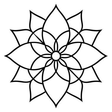 Bir çiçek mandala taslak biçim vektör sanatı izole