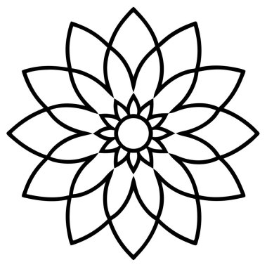 Bir çiçek mandala taslak biçim vektör sanatı izole