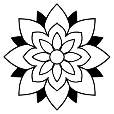 Bir çiçek mandala taslak biçim vektör sanatı izole