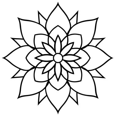 Bir çiçek mandala taslak biçim vektör sanatı izole