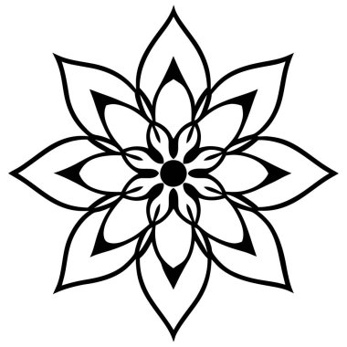 Bir çiçek mandala taslak biçim vektör sanatı izole