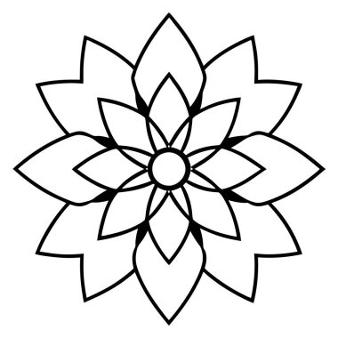 Bir çiçek mandala taslak biçim vektör sanatı izole