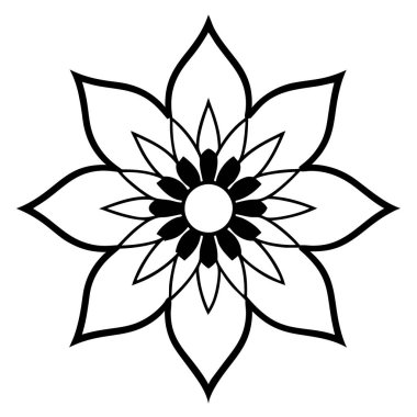 Bir çiçek mandala taslak biçim vektör sanatı izole