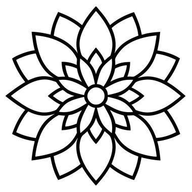 Bir çiçek mandala taslak biçim vektör sanatı izole