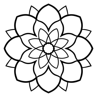 Bir çiçek mandala taslak biçim vektör sanatı izole
