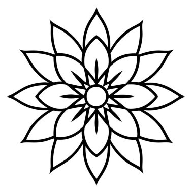 Bir çiçek mandala taslak biçim vektör sanatı izole