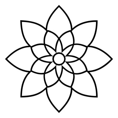 Bir çiçek mandala taslak biçim vektör sanatı izole